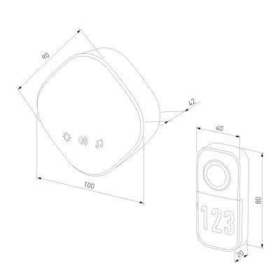 Кнопка звонка DBQ29 DBQ29M WL белый