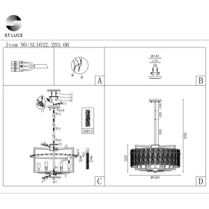 Подвесная люстра Mira SL1632.203.06