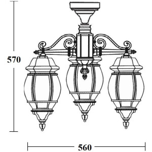 Потолочный светильник уличный AMERICA S 83470SA/3 Gb