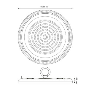 Промышленный купольный светильник  ULY-U37D-200W/4000K IP65 GREY