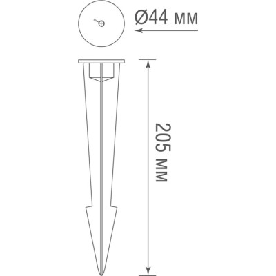 Колышек для крепления уличных светильников Eclipse Spike205DG1-2