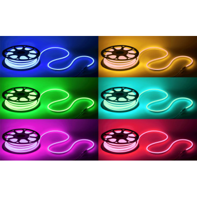 Гибкий неон  N5050-72-IP67-220V-20m-RGB